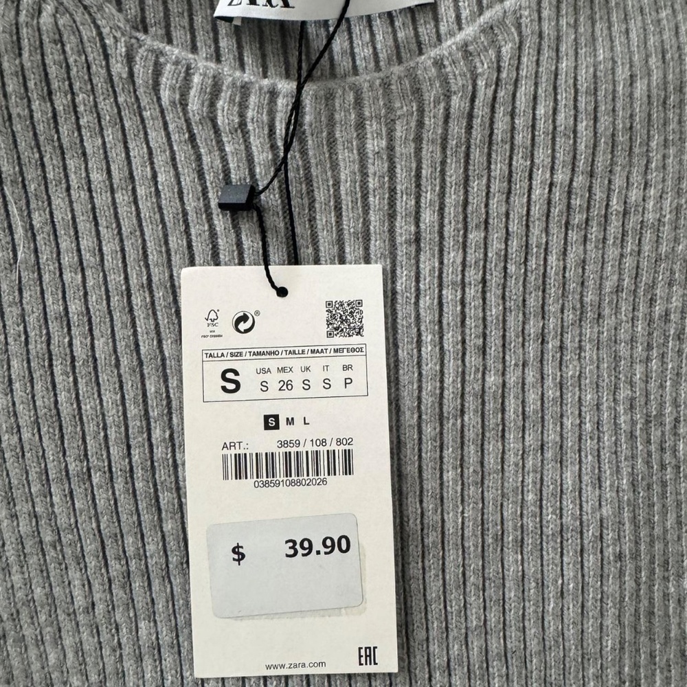 ✰zara gray ribbed midi dress in size small✰ - Picture 4 of 4